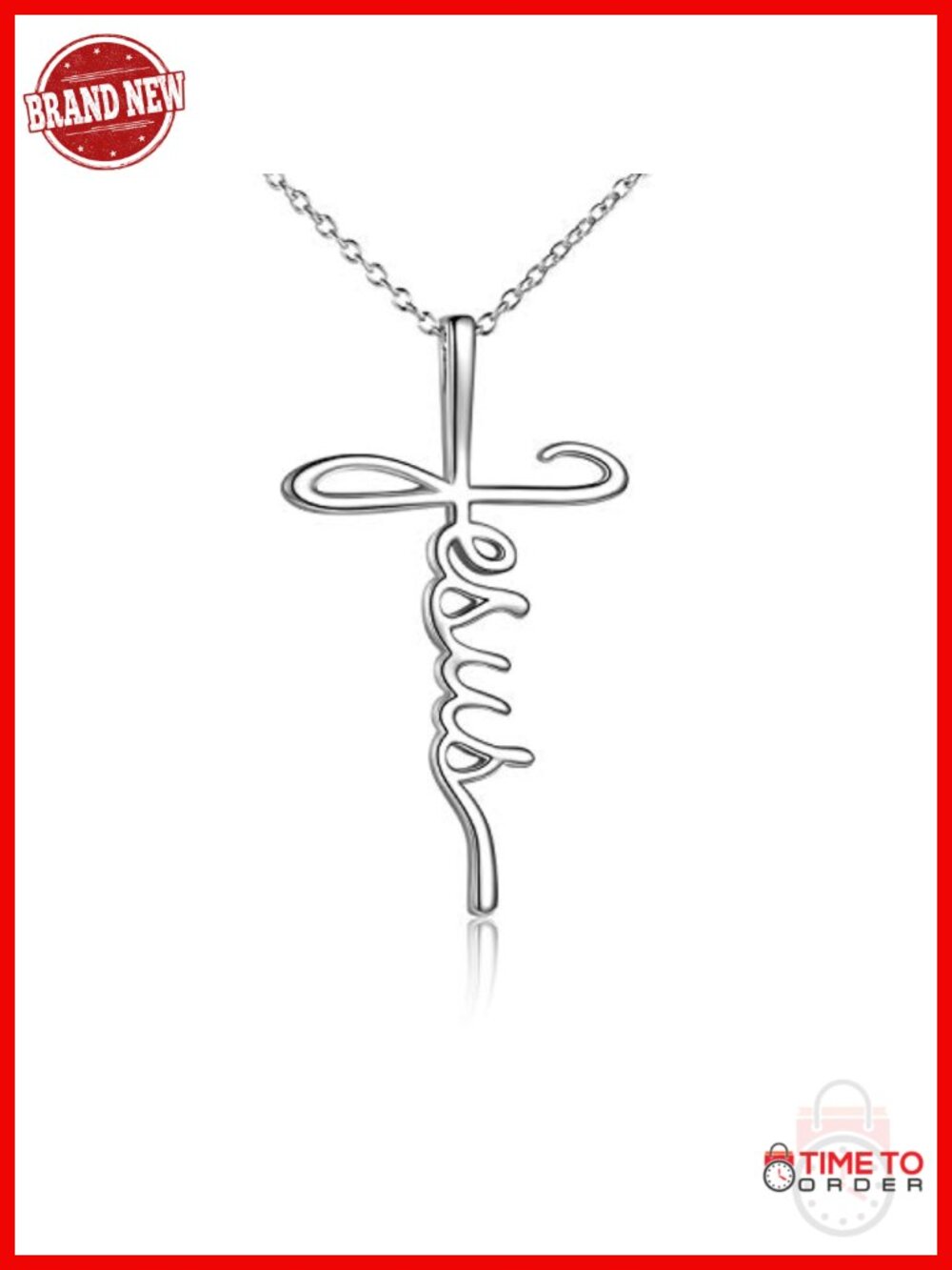 925 Sterling Silver Faith Hope Jesus Cross Necklace Christian Religious Pendant